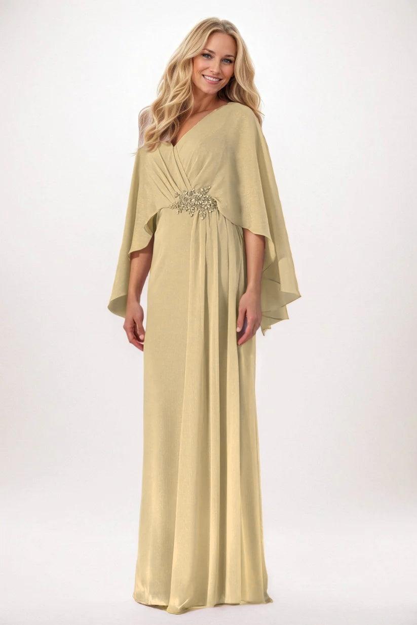 Sheath-Column Maxi Chiffon Mother of the Bride Dresses CM0389 - COCOMELODY